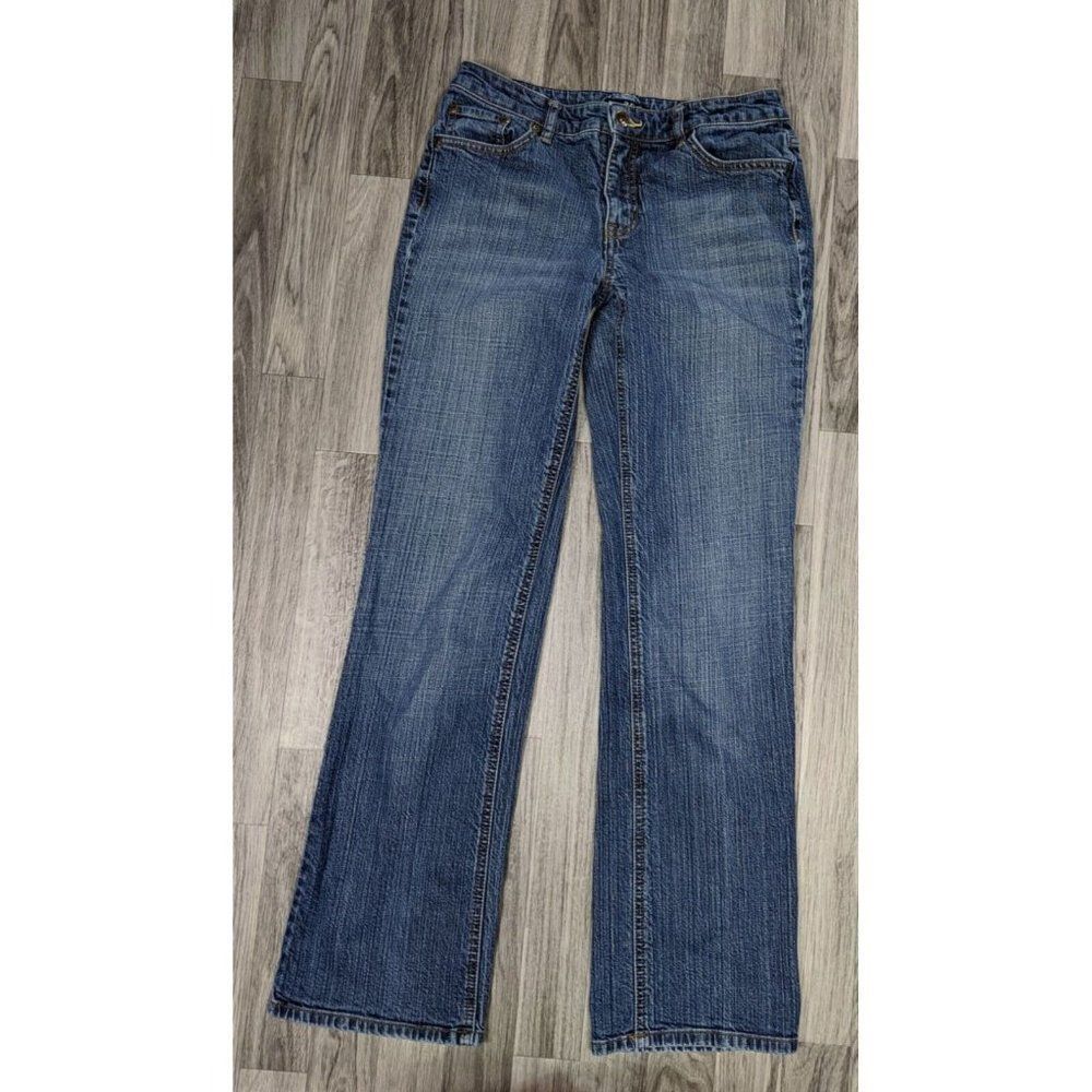 (3/$35) A.N.A A New Approach Size 8 Straight Leg Embroidered Pockets Denim Jeans